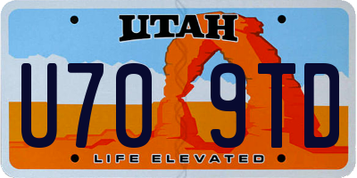 UT license plate U709TD