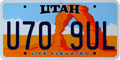 UT license plate U709UL