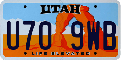 UT license plate U709WB