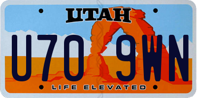 UT license plate U709WN