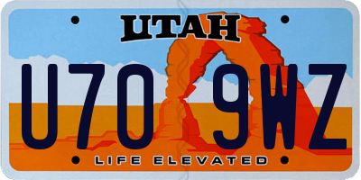 UT license plate U709WZ