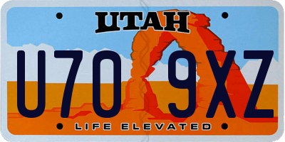 UT license plate U709XZ