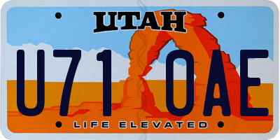 UT license plate U710AE