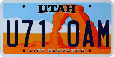 UT license plate U710AM