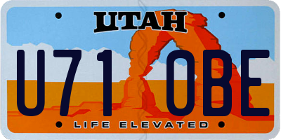 UT license plate U710BE