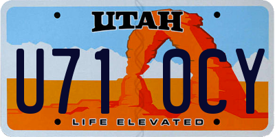 UT license plate U710CY