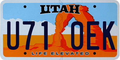 UT license plate U710EK