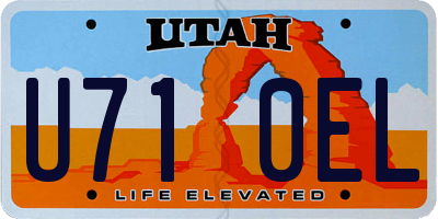 UT license plate U710EL