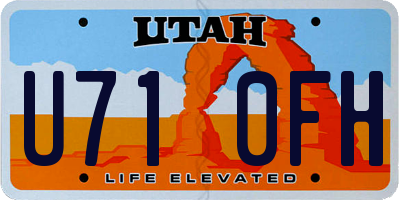 UT license plate U710FH