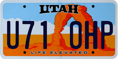 UT license plate U710HP