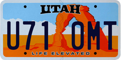 UT license plate U710MT