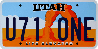 UT license plate U710NE