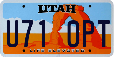 UT license plate U710PT
