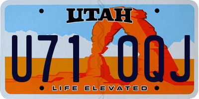 UT license plate U710QJ
