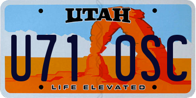 UT license plate U710SC