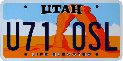 UT license plate U710SL