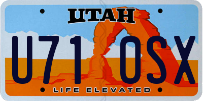 UT license plate U710SX