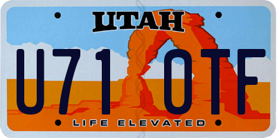 UT license plate U710TF