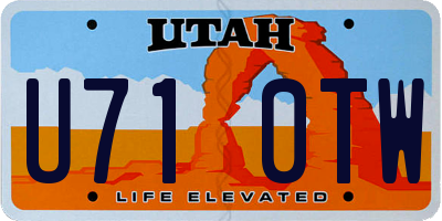 UT license plate U710TW