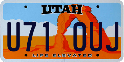 UT license plate U710UJ