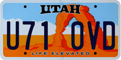 UT license plate U710VD