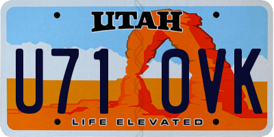 UT license plate U710VK