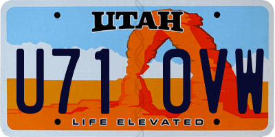 UT license plate U710VW