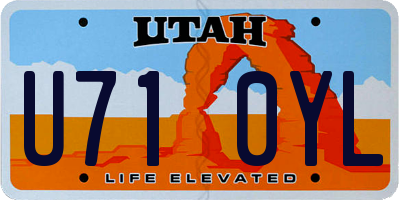 UT license plate U710YL
