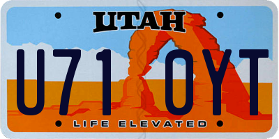 UT license plate U710YT
