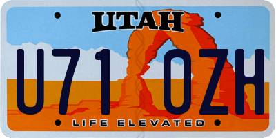 UT license plate U710ZH