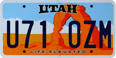 UT license plate U710ZM