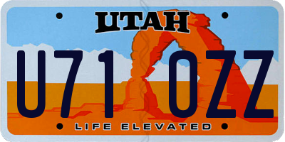 UT license plate U710ZZ