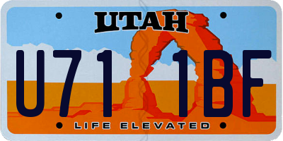 UT license plate U711BF