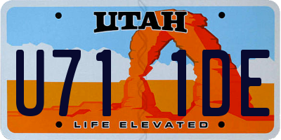 UT license plate U711DE