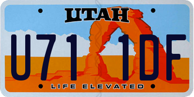 UT license plate U711DF