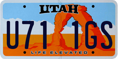 UT license plate U711GS