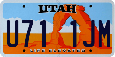 UT license plate U711JM