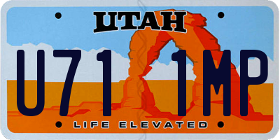 UT license plate U711MP