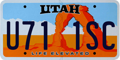 UT license plate U711SC
