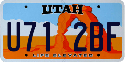 UT license plate U712BF