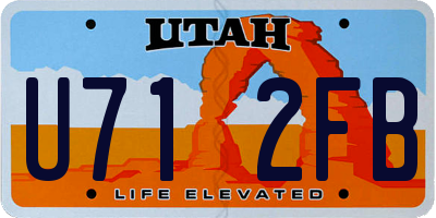 UT license plate U712FB