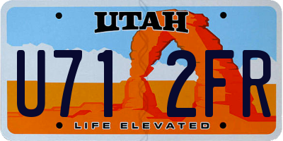 UT license plate U712FR