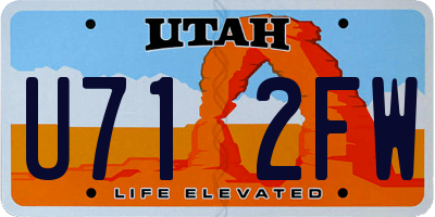 UT license plate U712FW