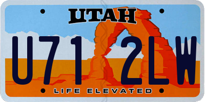 UT license plate U712LW