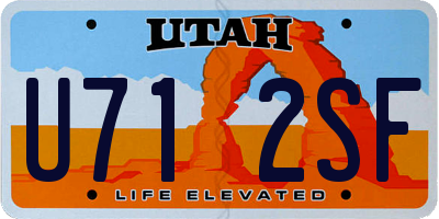 UT license plate U712SF