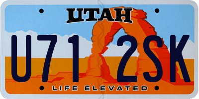UT license plate U712SK