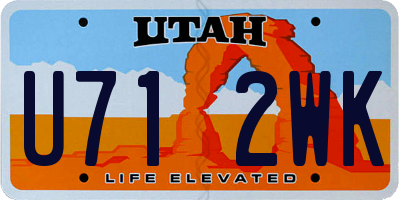 UT license plate U712WK