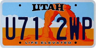 UT license plate U712WP