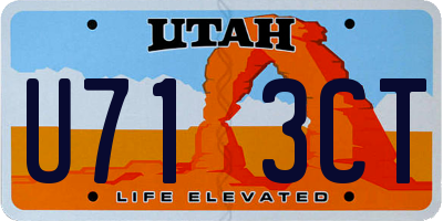 UT license plate U713CT
