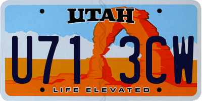 UT license plate U713CW